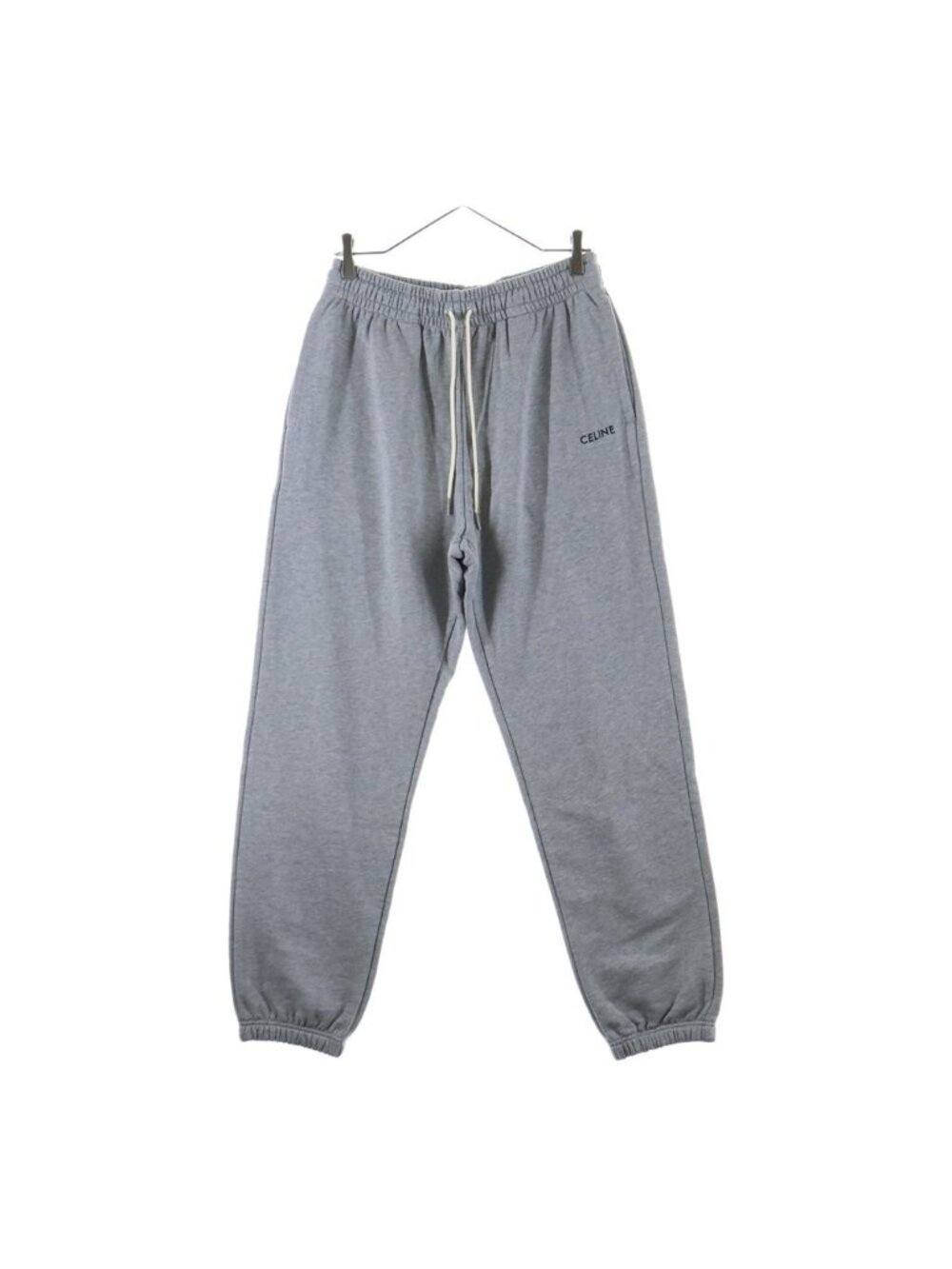 Celine Logo Embroidery Drawstring Sweatpants Gray Pants
